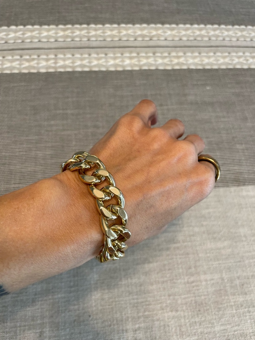 French Connection Polished Gold Chain Bracelet